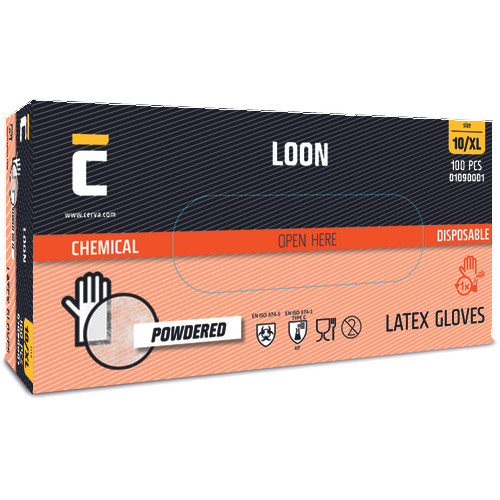 LOON kesztyű latex púderes XL-10