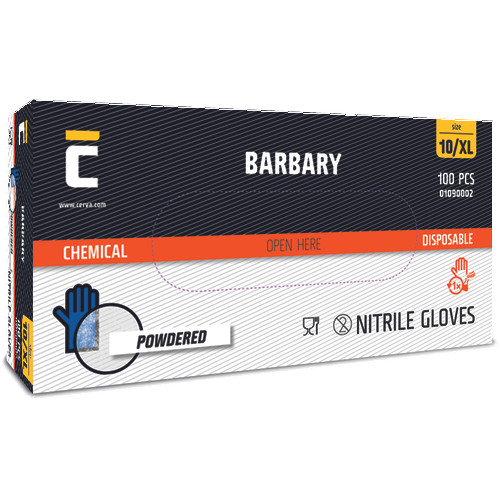 BARBARY kesztyű nitril puderes XL - 10