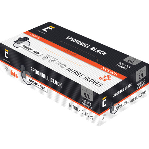 SPOONBILL BLACK nitril púdermentes S-7
