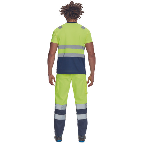 MONZON Hi-Vis póló sárga-navy XL