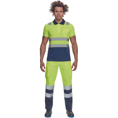 CADIZ HV galléros póló sárga/navy 4XL