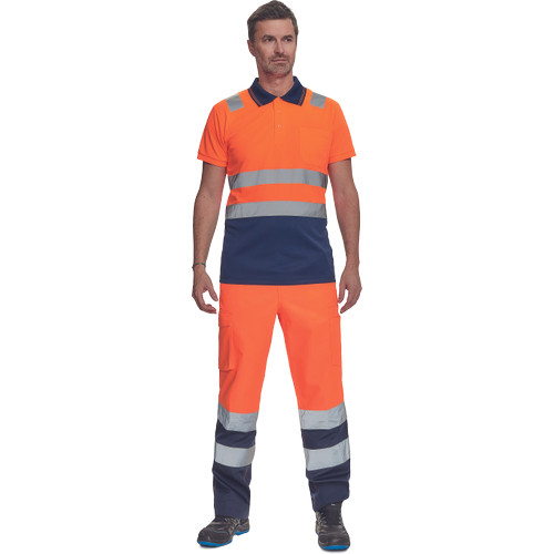 CADIZ HV galléros póló narancs/navy L