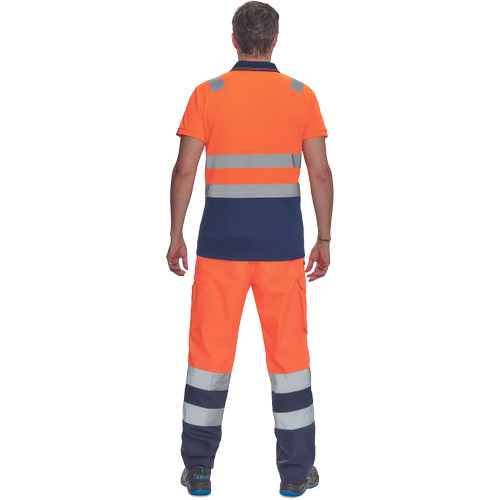 CADIZ HV galléros póló narancs/navy XL