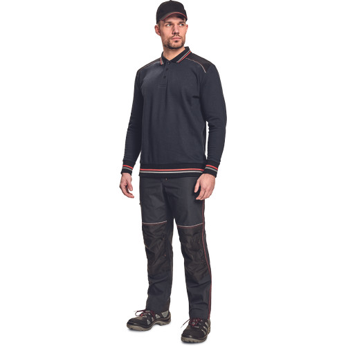 KNOXFIELD galléros pulóver antr/piros M