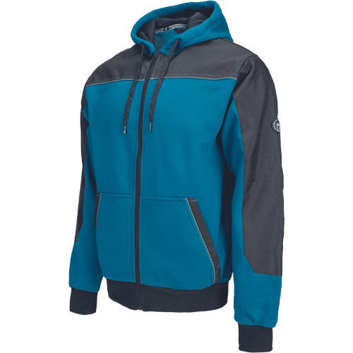 CREMORNE kapucnis kardigán petrol kék XL