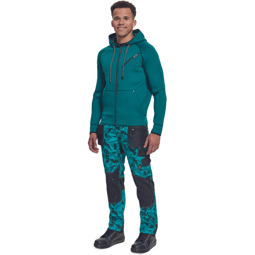 NEURUM kapucnis kardigán petrol kék S