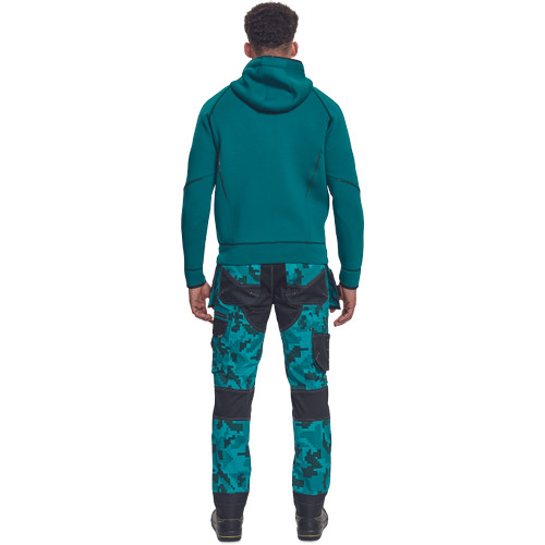 NEURUM kapucnis kardigán petrol kék S