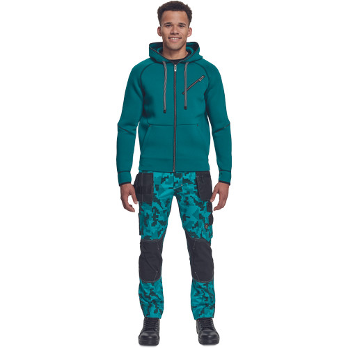 NEURUM kapucnis kardigán petrol kék XL