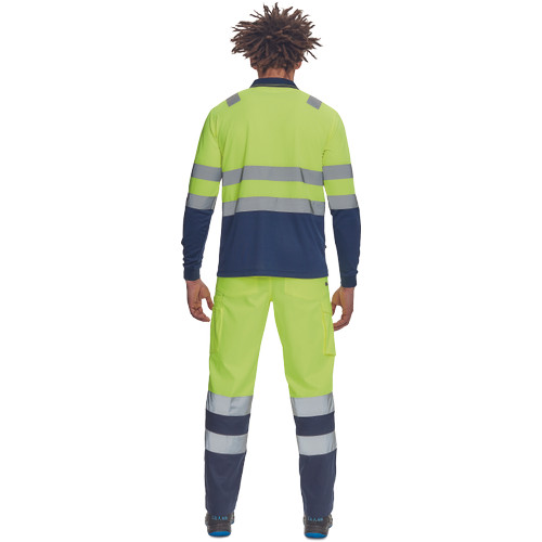 LEON HV póló hosszú ujjú sárga/navy XS