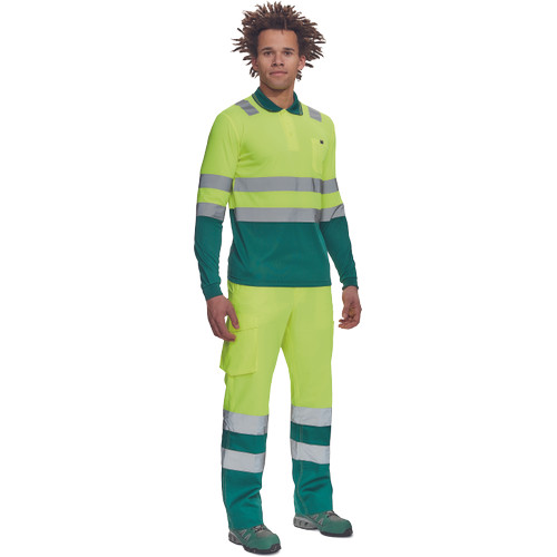 LEON HV póló hosszú ujjú sárga/zöld 4XL