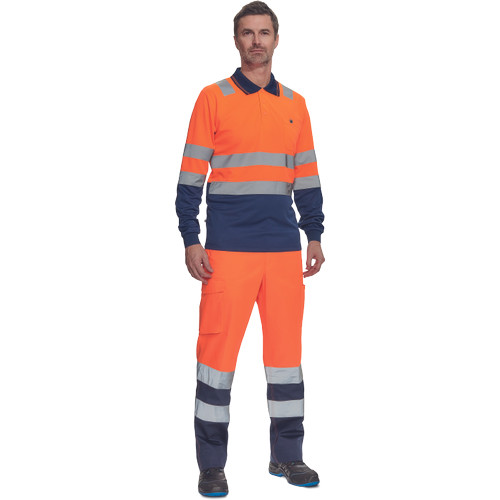 LEON HV póló hosszú ujjú narancs/navy XS