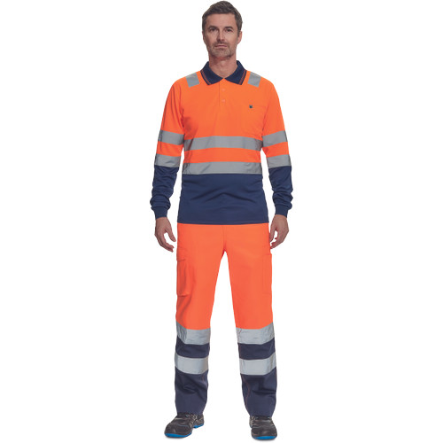 LEON HV póló hosszú ujjú narancs/navy XL