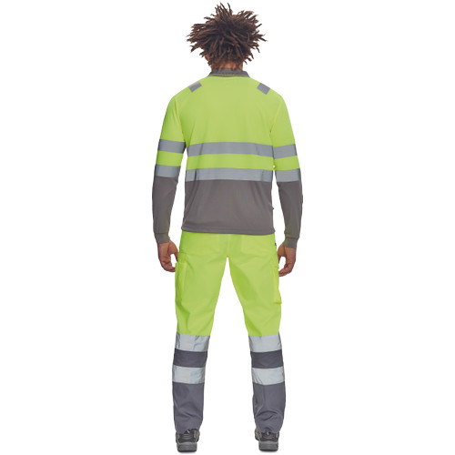 LEON HV póló hosszú ujjú sárga/szürke XL