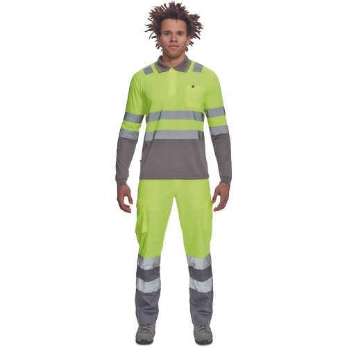 LEON HV póló hosszú ujjú sárga/szürke5XL