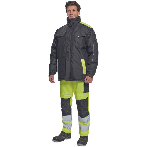 MAX VIVO télikabát fekete/sárga 4XL