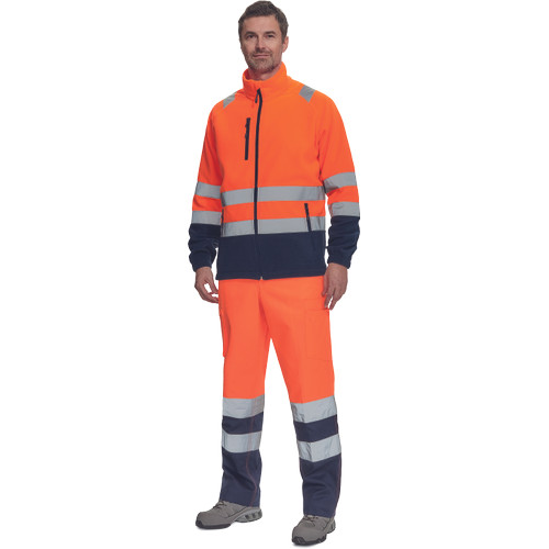 SEVILLA HV polár pulóver naranc/navy M