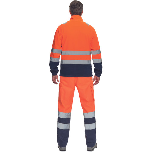 SEVILLA HV polár pulóver naranc/navy M