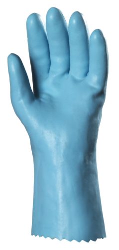 MÁRTOTT KÉK GUMIKESZTYŰ, SAVÁLLÓ, 30CM/1,3MM, PAMUT BELSŐ_6