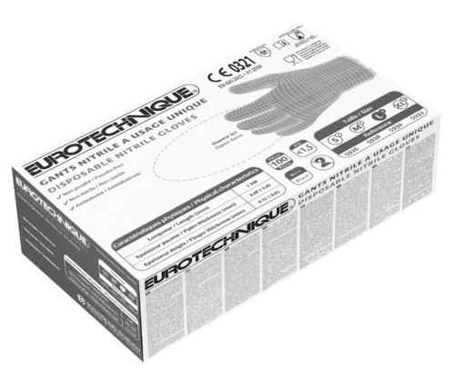 EURO-ONE 5930 nitril fekete nem-pudros AQL 1.5 100db T7